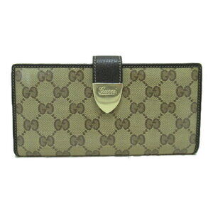 Gucci hook long wallet canvas beige brown